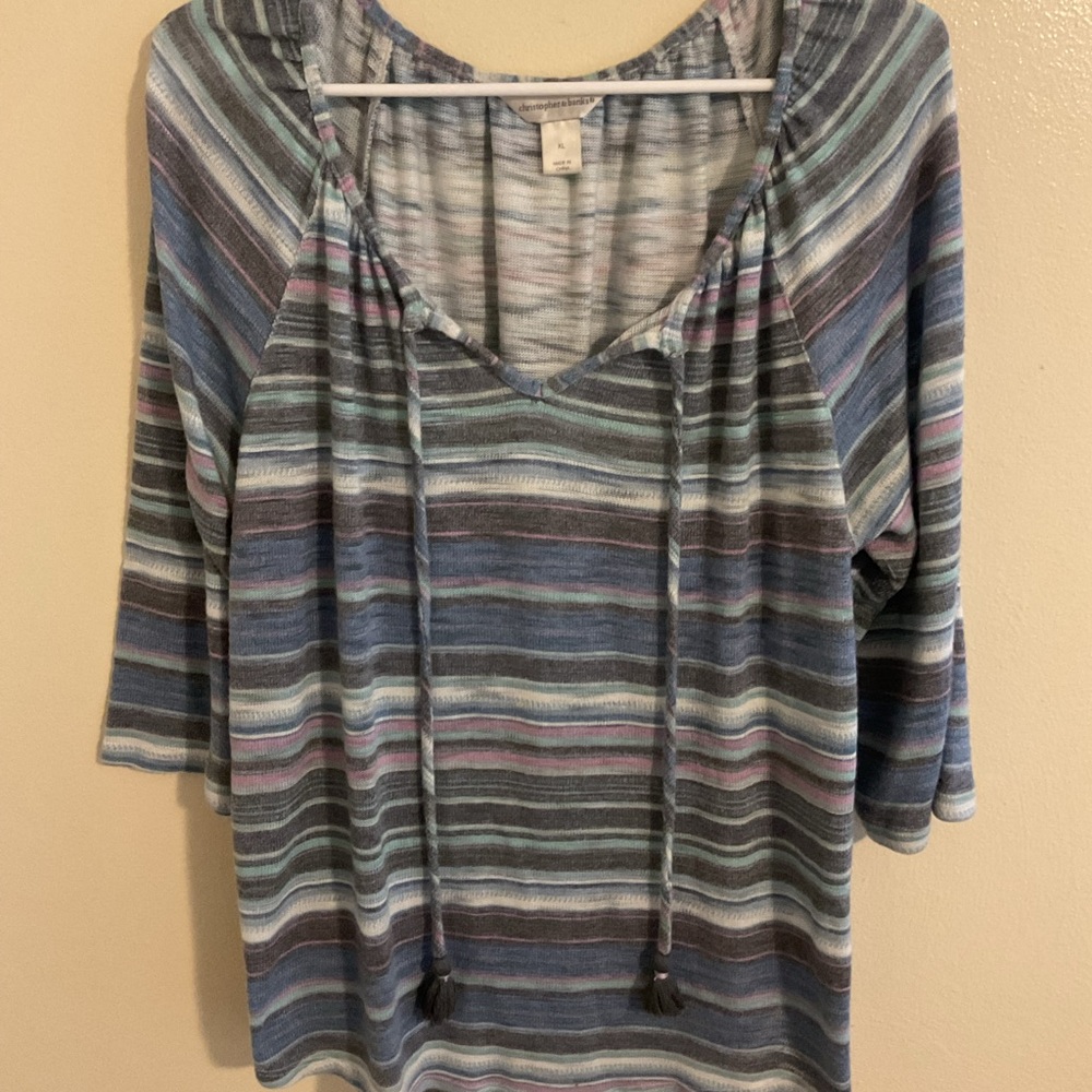 Christopher banks with a tie-dye string size XL women’s blouse